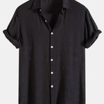 Light Crinkled Fabric Button Up Shirt