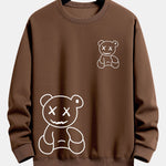 Line Shaped Bear Print Relax Fit Sweatshirt