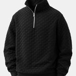 Checkerboard Jacquard Quarter Zip Sweatshirt & Jogger Pants