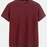 Short Sleeve Waffle Ribbed Hem T-Shirt