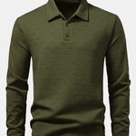 Long Sleeve Stripe Polo Shirt