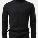 3 Pieces Long Sleeve Waffle Mock Neck T-Shirt