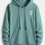 Rose Print Cotton Hoodie