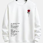 Rose Slogan Print Relax Fit Sweatshirt