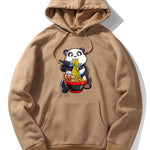 Panda Eating Ramen Print Hoodie