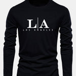 Long Sleeve Los Angeles Print Cotton T-Shirt