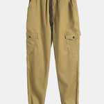 Plaid Corduroy Panel Shirt & Chino Cargo Jogger Pants