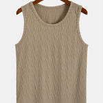 Wave Jacquard Textured Tank Top