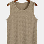 3 Pieces Wave Jacquard Textured Tank Top
