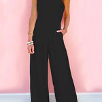 7 Colors Sleeveless Halter Waisted Wide Leg Jumpsuit