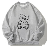 Melted Bear Print Crew Neck Relaxed Sweatshirt