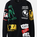 Slogan Graffiti Print Sweatshirt
