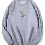 Cute Cartoon Dinosaur Print Cotton Sweatshirt