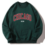Chicago Print Crew Neck Relaxed Sweatshirt