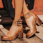 Elsa | Classic Leather Strap Heels