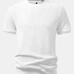 Short Sleeve Waffle Ribbed Hem T-Shirt