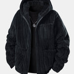 Striped Teddy Fleece Zip Up Hoodie & Striped Teddy Fleece Jogger Pants