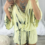 Margovil Tie Dye Wrap Front Rompers