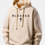Blessed Cross Print Relax Fit Hoodie