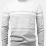 Horizontal Stripe Pattern Crew Neck Sweater