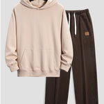 Slogan Back Print Relax Fit Hoodie & Straight Leg Corduroy Pants