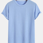 Checkerboard Textured Knitted T-shirt