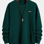 Ribbed Textured Crew Neck Sweatshirt