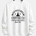 Halloween Witches Brew Coffee Print Relax Fit Sweatshirt