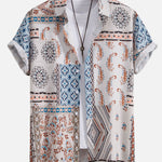 Scarf Print Button Up Shirt