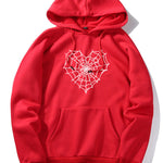 Spider Web Gothic Print Hoodie