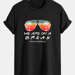 Regular Fit Sunglasses Palm Tree Print Cotton T-Shirt