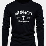 Long Sleeve Monaco Print Cotton T-Shirt