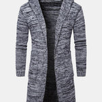 Long Line Hooded Knitted Cardigan