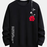 Slogan Rose Print Relax Fit Sweatshirt