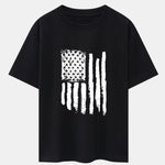 American Flag Print Drop Shoulder Oversize T-Shirt