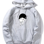 Sleeping Cat Print Hoodie