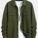 Quilted Waffle Jacquard Overshirt