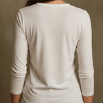 Basic Soft Ivory Everyday Long Sleeve T-shirt
