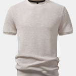 Short Sleeve Waffle Ribbed Hem T-Shirt