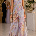 Margovil Sleeveless High Waist Floral Print Maxi Dress