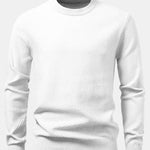 Checkerboard Textured Crew Neck Sweater