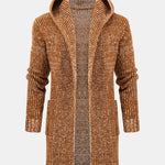 Long Line Knitted Hooded Cardigan