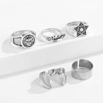 Vintage animal metal ring 5Pcs /set