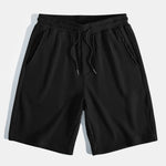 Waffle Ribbed Hem T-Shirt & Drawstring Knit Waffle Shorts