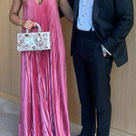 Strapless V Neck Pleated Maxi Party Dress