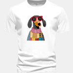 Regular Fit Sweater Dog Print Cotton T-Shirt