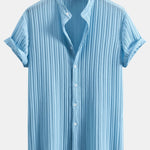 Textured Stand Collar Shirt