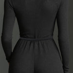 Women's Elegant Knit Sparkling Zipper Front Jumpsuit