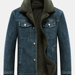 Denim Borg Lined Utility Jacket