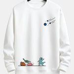 Dinosaurs Avoid Meteorites Print Relax Fit Sweatshirt